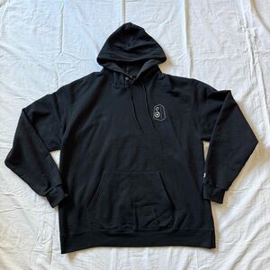 “The Noise Academy” Champion graphic hoodie, pouch on front, black